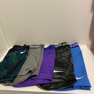 5 pairs of Nike Pro ‘3 shorts